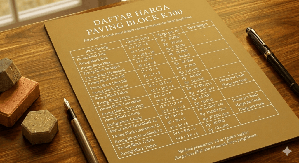 Harga Conblock Per Meter Persegi