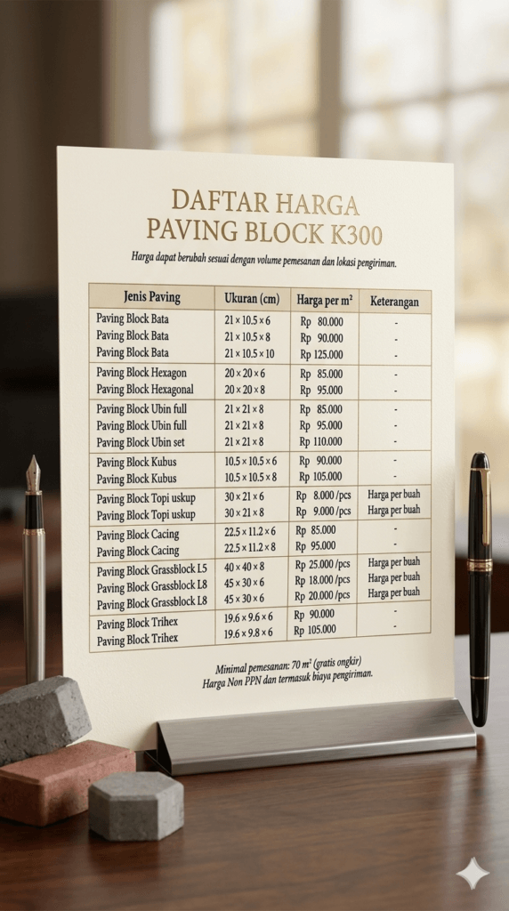 Harga Paving Block Pondok Aren