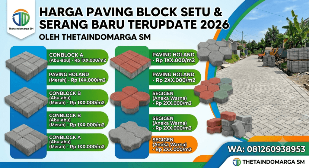 Harga Paving Block Setu & Serang Baru
