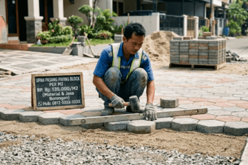 Upah Pasang Paving Block per m2