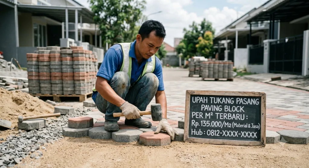 Upah Tukang Pasang Paving Block Per M²