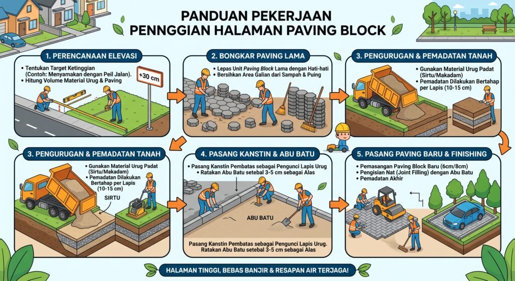 Jasa Peninggian Halaman Paving Block
