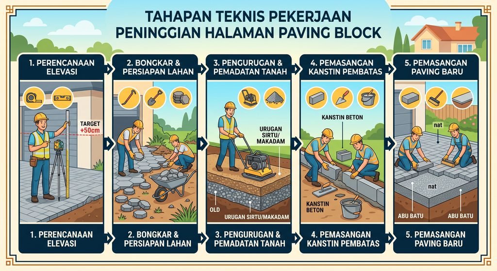 Jasa Peninggian Halaman Paving Block