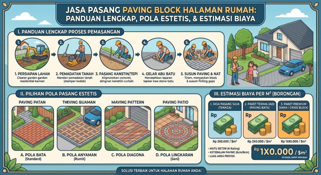 Jasa pasang paving block halaman rumah