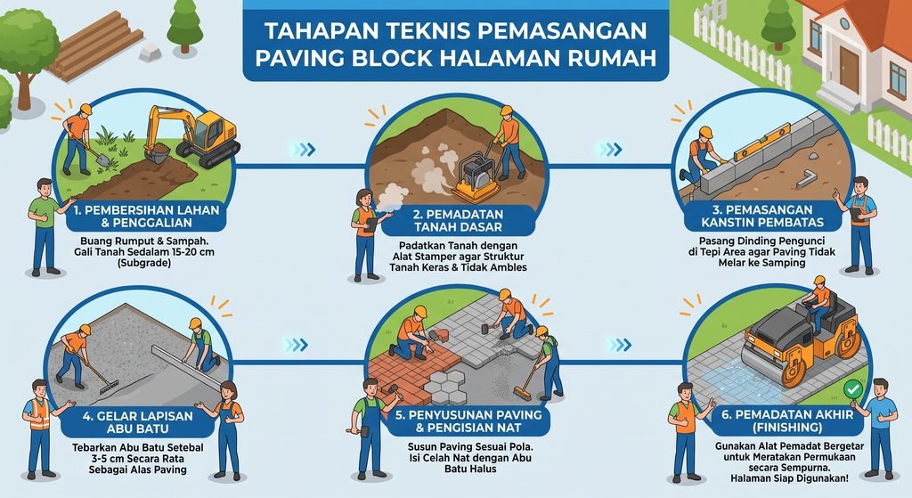 Jasa pasang paving block halaman rumah