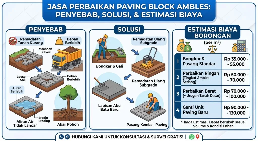 Jasa perbaikan paving block ambles